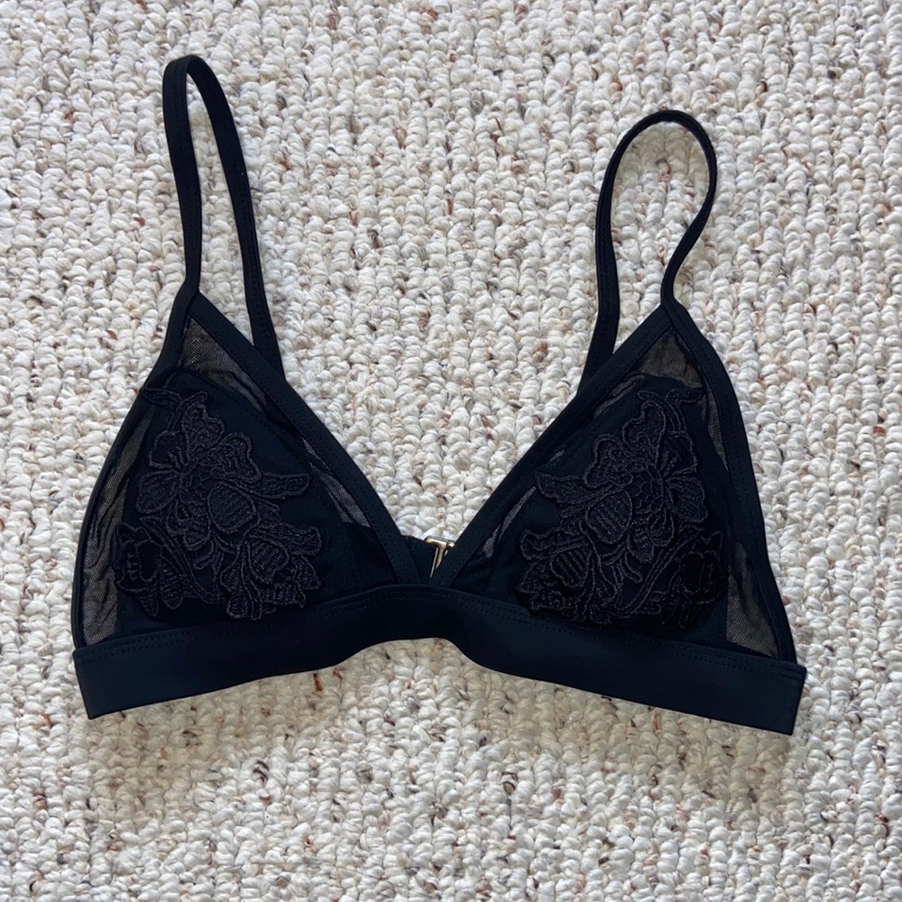 Mesh triangle bikini top